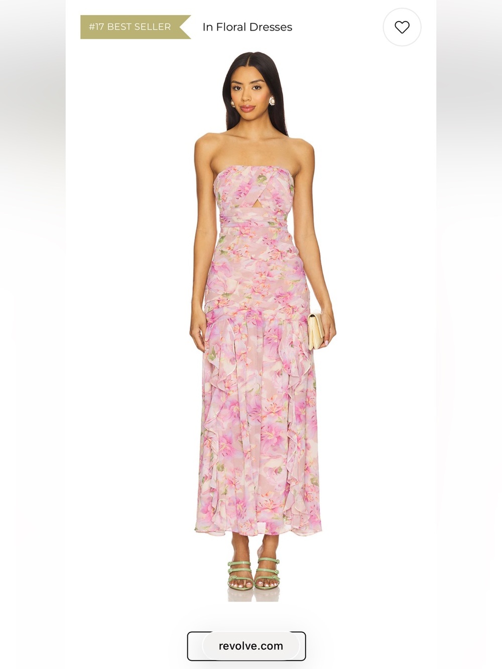 ASTR the Label Strapless Pink Floral Estefany Maxi Dress